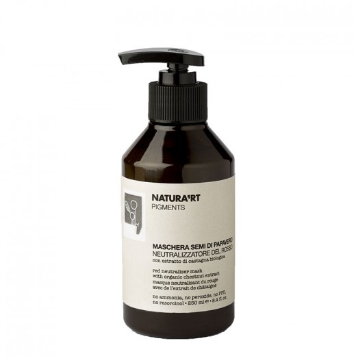 Natura'rt Masque neutralisant reflets rouges Poppy Seeds 250ML, Après-shampoing repigmentant Natura'rt Masque neutralisant reflets rouges Poppy Seeds 250ML, Après-shampoing repigmentant