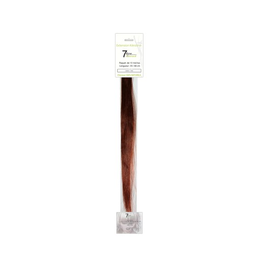 7eme élément Mèches extensions naturelles Blond foncé cuivré acajou x10, Extension kératine 7eme élément Mèches extensions naturelles Blond foncé cuivré acajou x10, Extension kératine